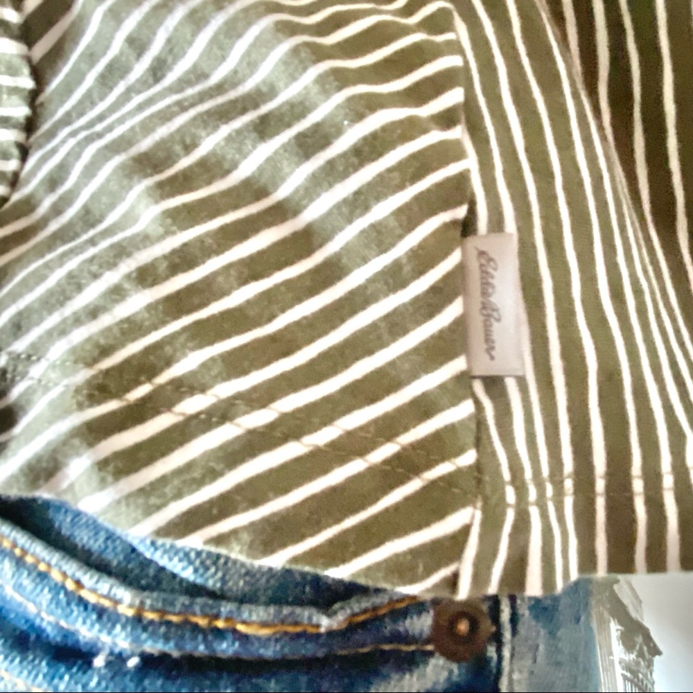 NWT EDDIE BAUER | Ladies Gate Check Mixed-Stripe U-Neck Tank Top Sz M Easy Care - Picture 5 of 15